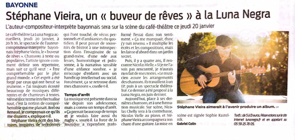 STEPHANE VIEIRA - Le Buveur de Rêves